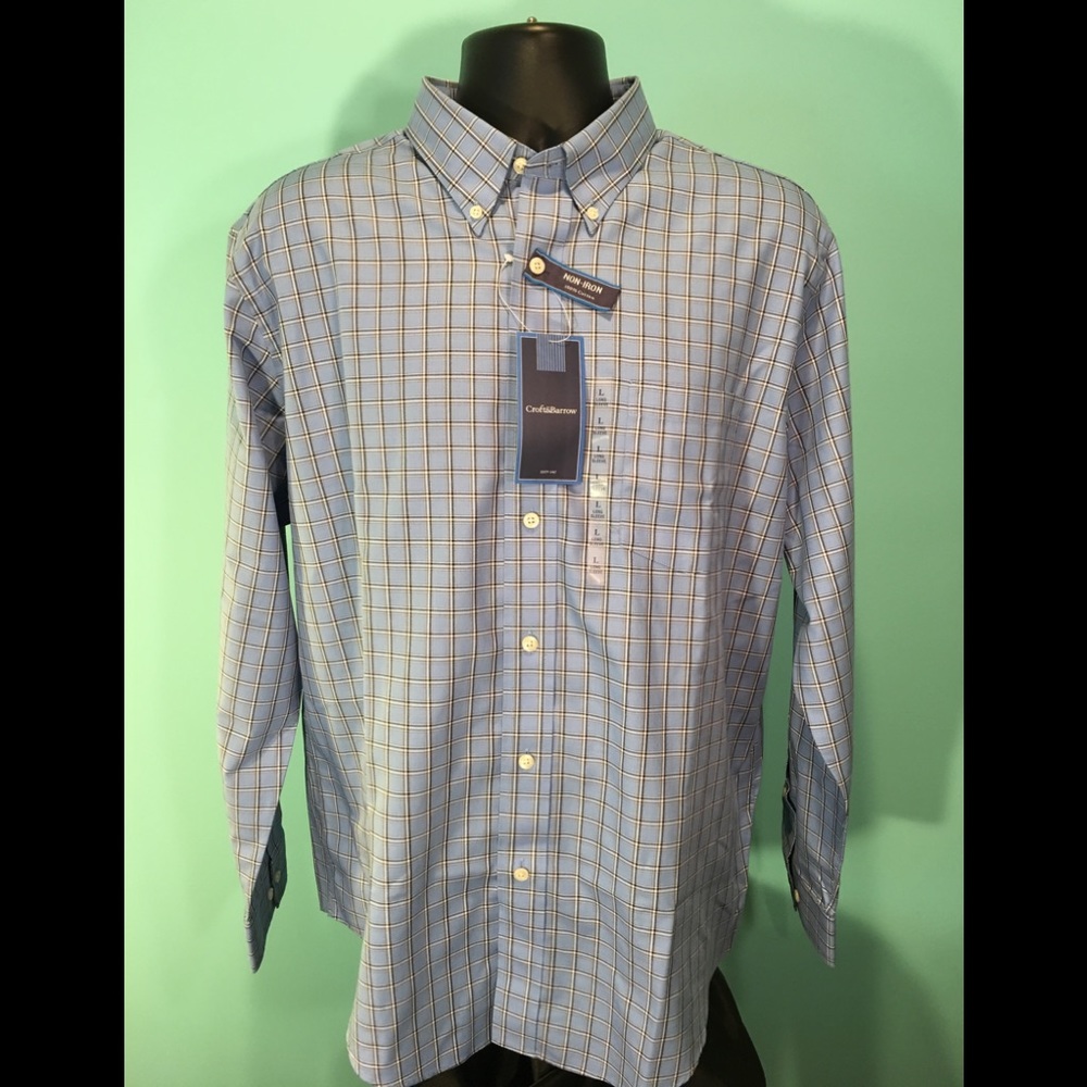 🆕Croft & Barrow Men’s Plaid non-iron L